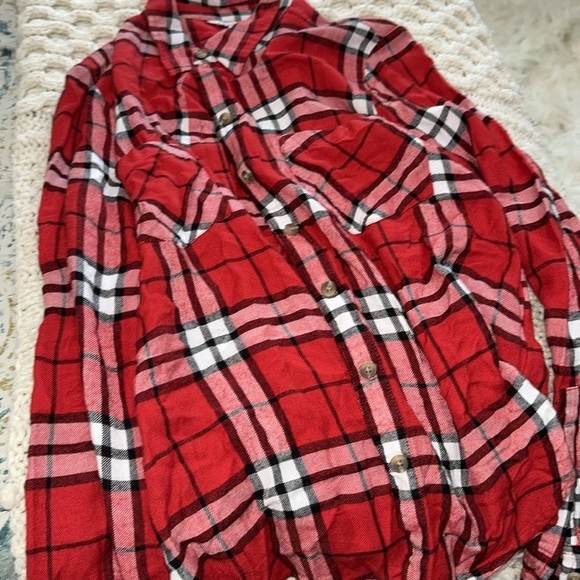 Lucky Brand red plaid button down size small - Picture 7 of 7